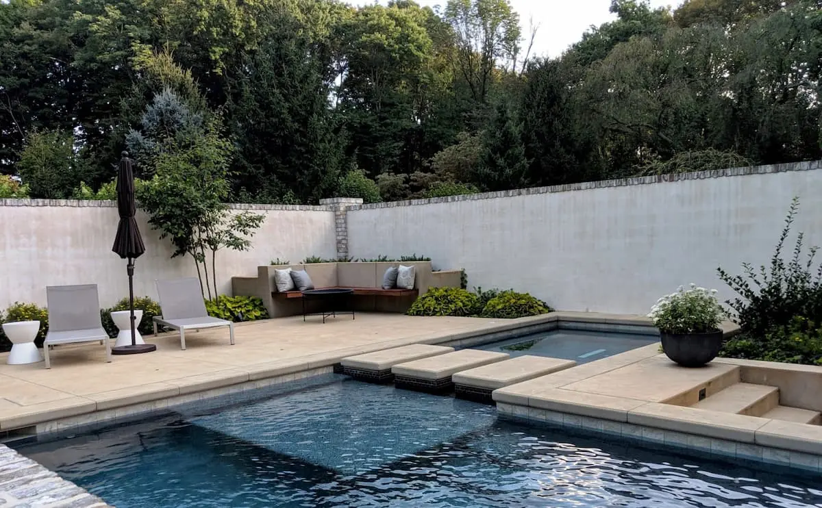 Contemporary Pool And Private Courtyard Create Elegant Oasis, Lancaster, Pa