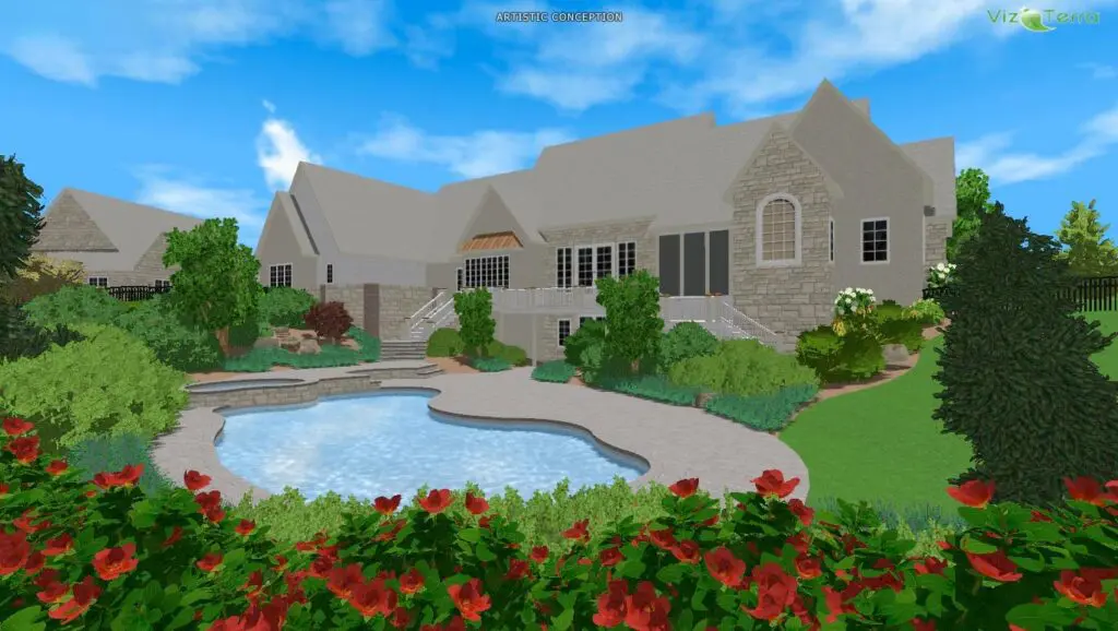 Landscape Design 10 3-D Visualization Of Proposed Garden, Leola, Pa