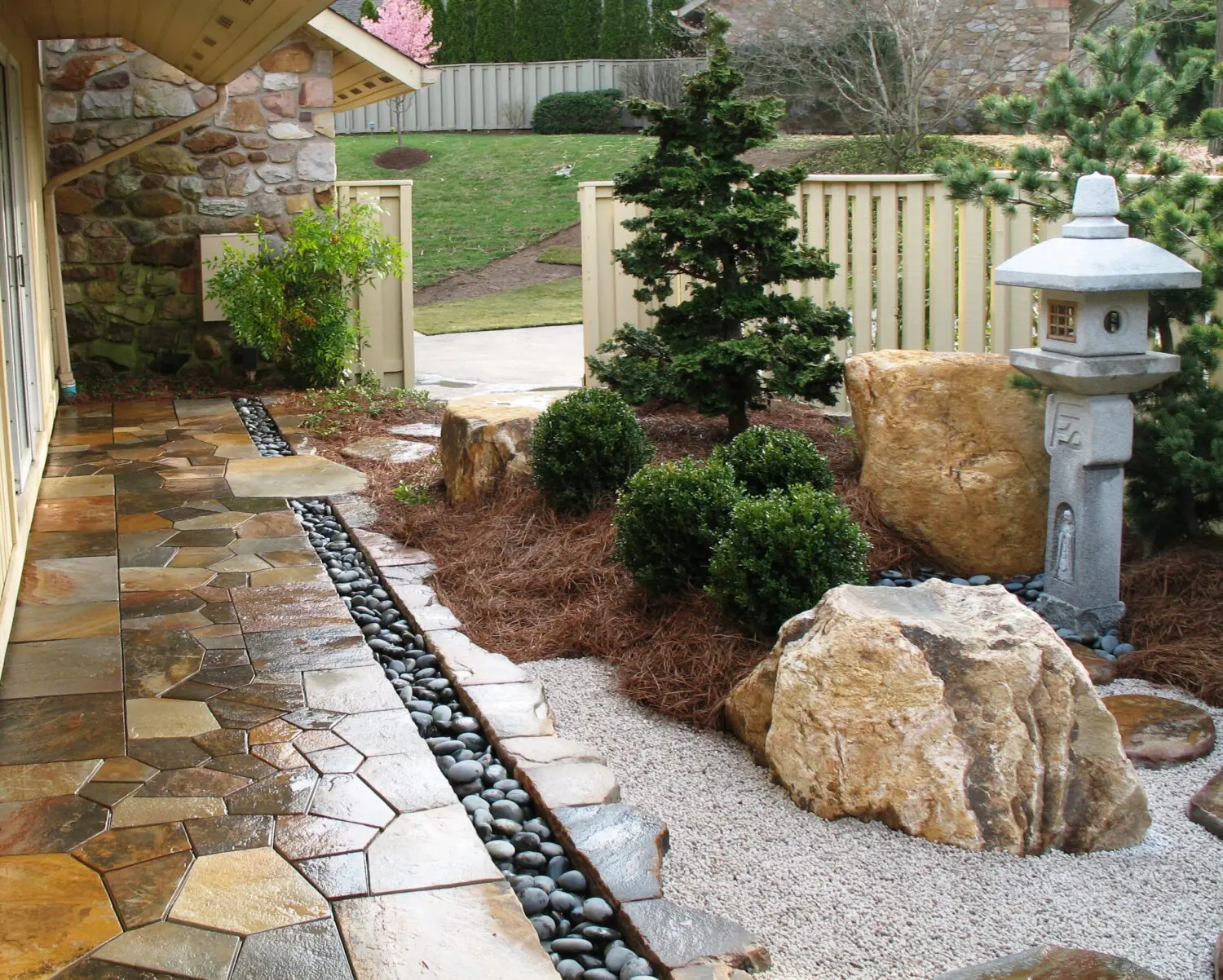 Custom Patio Overlooking A Japanese Garden