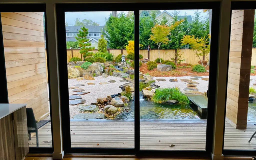 Japanese Style Garden Outside Glass Screen Door
