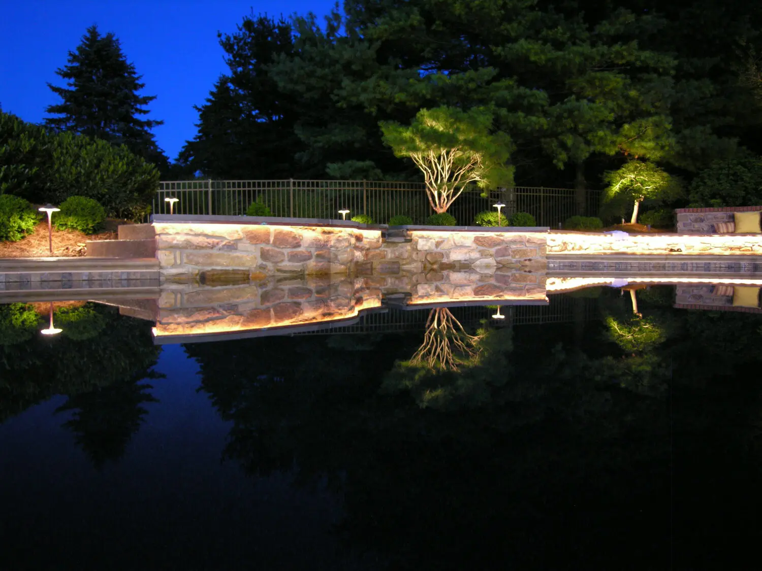 Garden Solutions 10 Garden Solutions Ln02 Recessed Lighting For Stone Wall Reflected In Swimming Pool Scaled