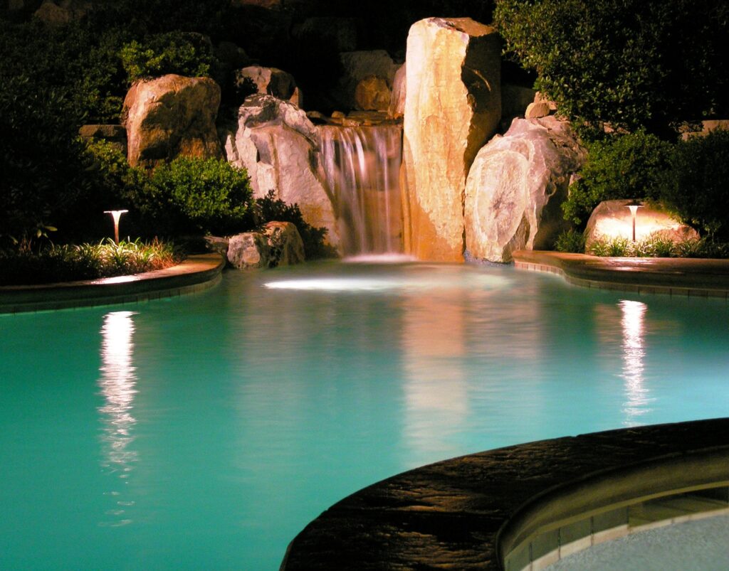 Lighting To Enjoy Waterfall And Pool Every Night, Manheim, Pa