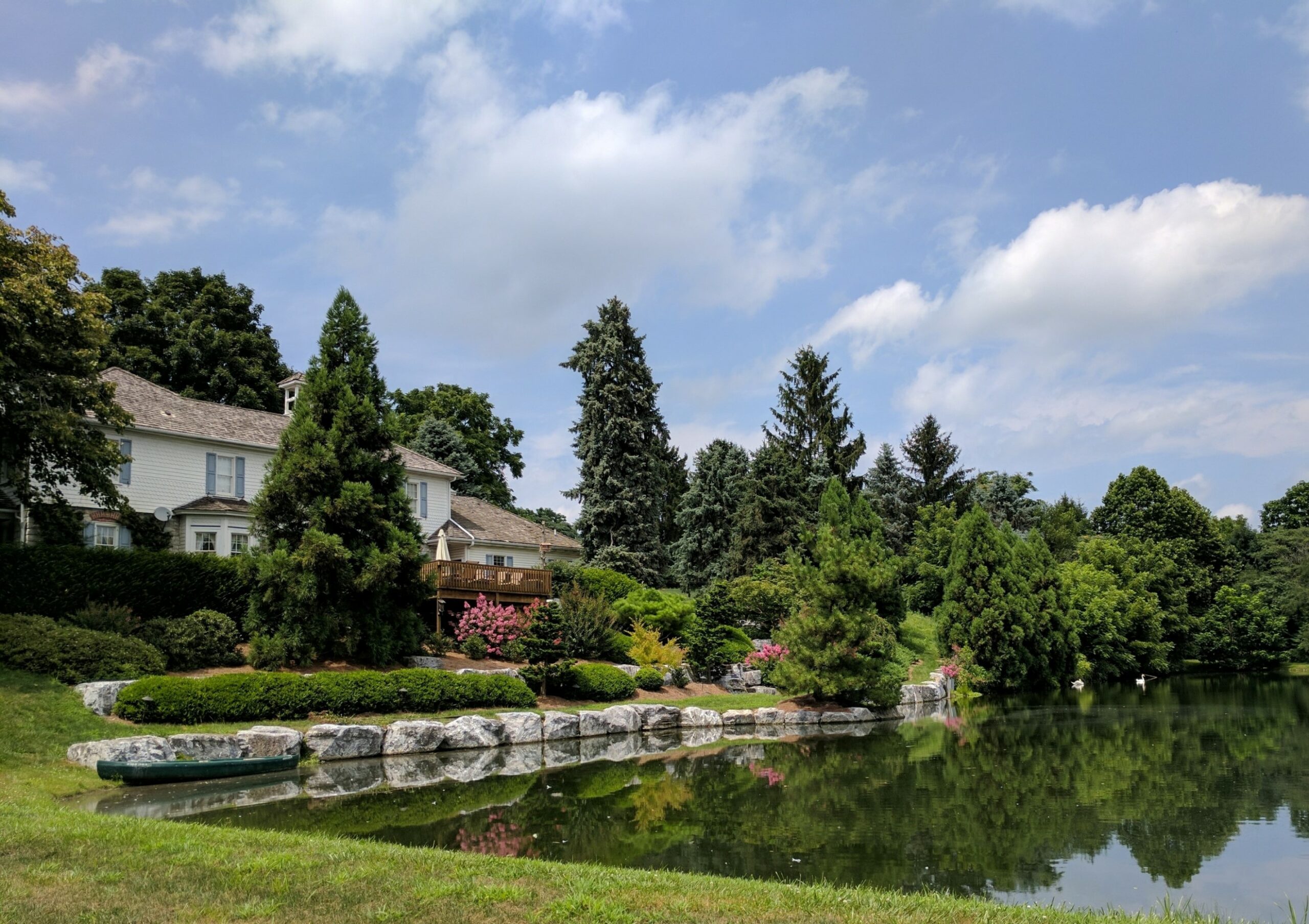 Lawn Ramps And Garden Plantings Replace Steep Bank, Providing Access To Farm Pond, Manheim, Pa