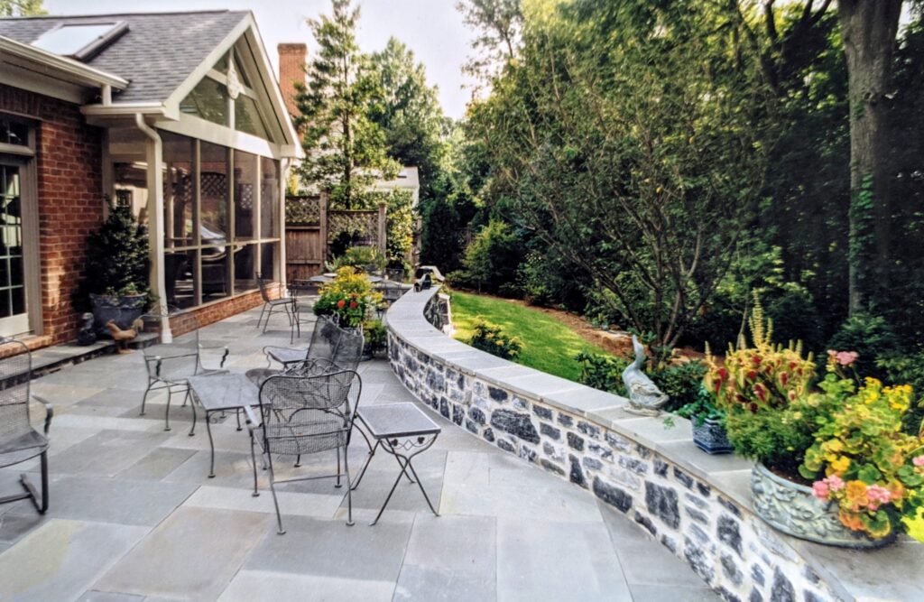 An Ashlar Pattern Used On A Natural Bluestone Patio Terrace, Installed By Hanselman Patio Contractors In Harrisburg, Pa