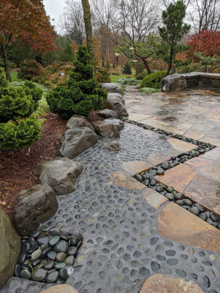 Pebble-Filled Drains At The Roof Dripline Are A Traditional Japanese Water-Management Solution, Manheim, Pa