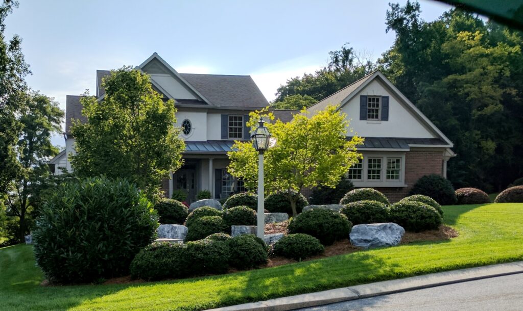 Sunlight Reveals The Clean Lines Of Healthy, Pruned Shrubs, Columbia, Pa