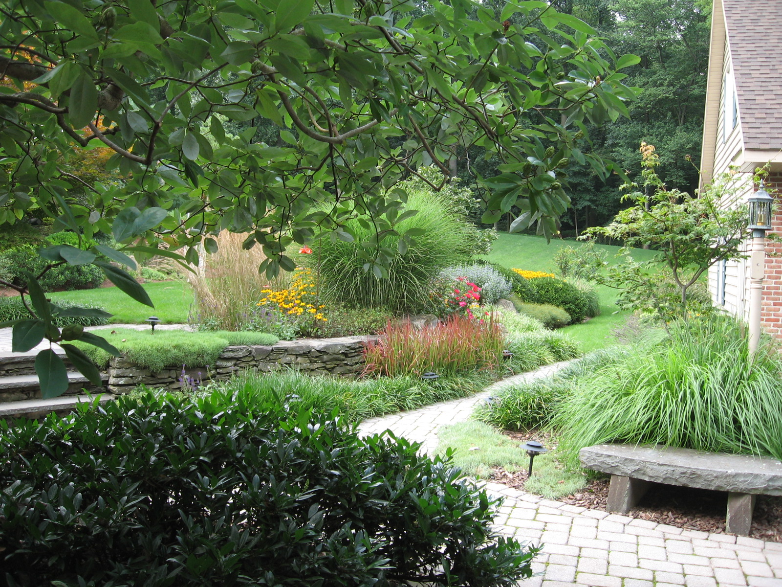 A Natural Feel To These Garden Terrace Plantings, Morgantown, Pa