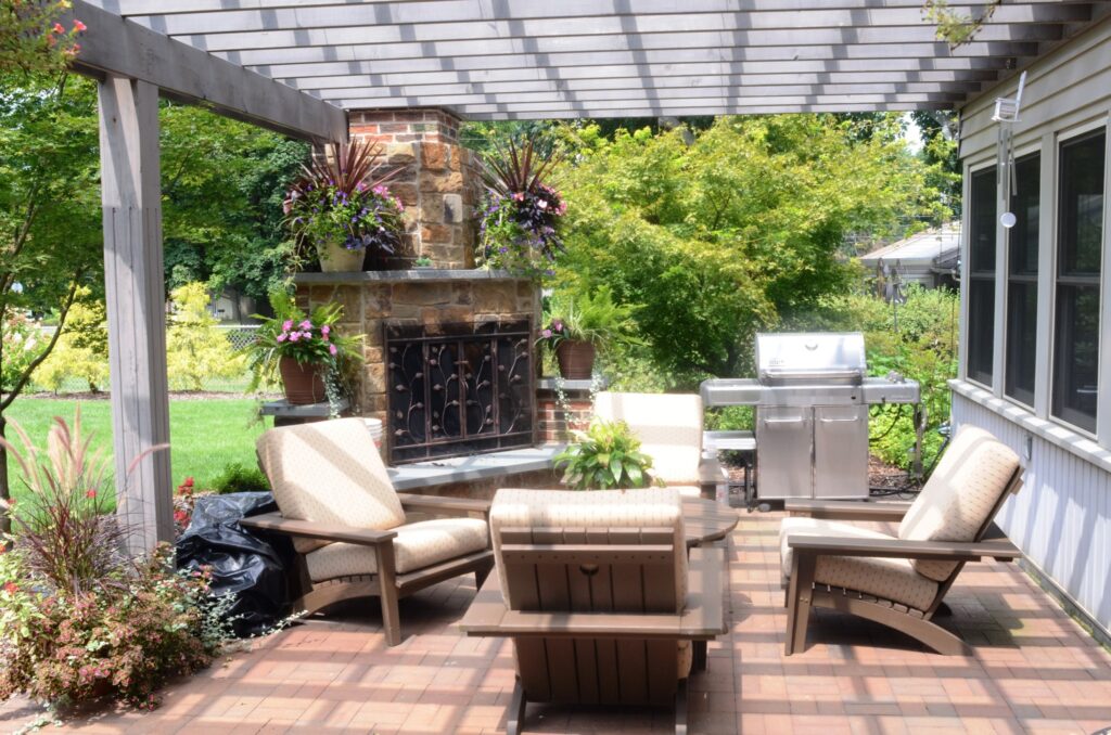 Custom Fireplace Anchors Outdoor Room And Pergola, Lancaster, Pa