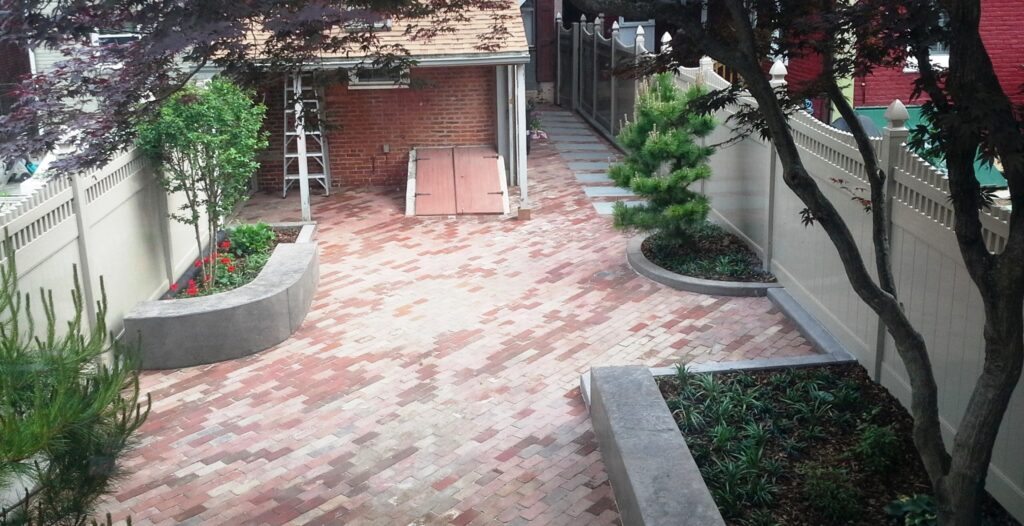 The Recycling And Reuse Of Paving Brick In A Historic City Courtyard Patio In Lancaster, Pa