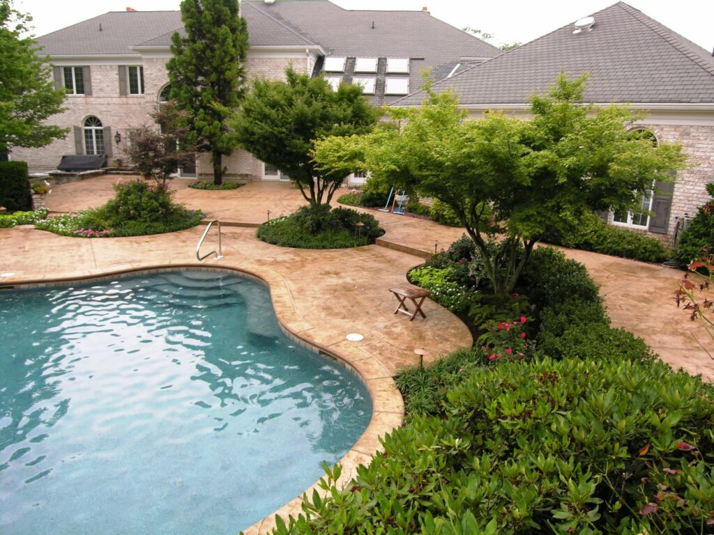 Textured Concrete Paving As Pool Surround Patios, Manheim, Pa